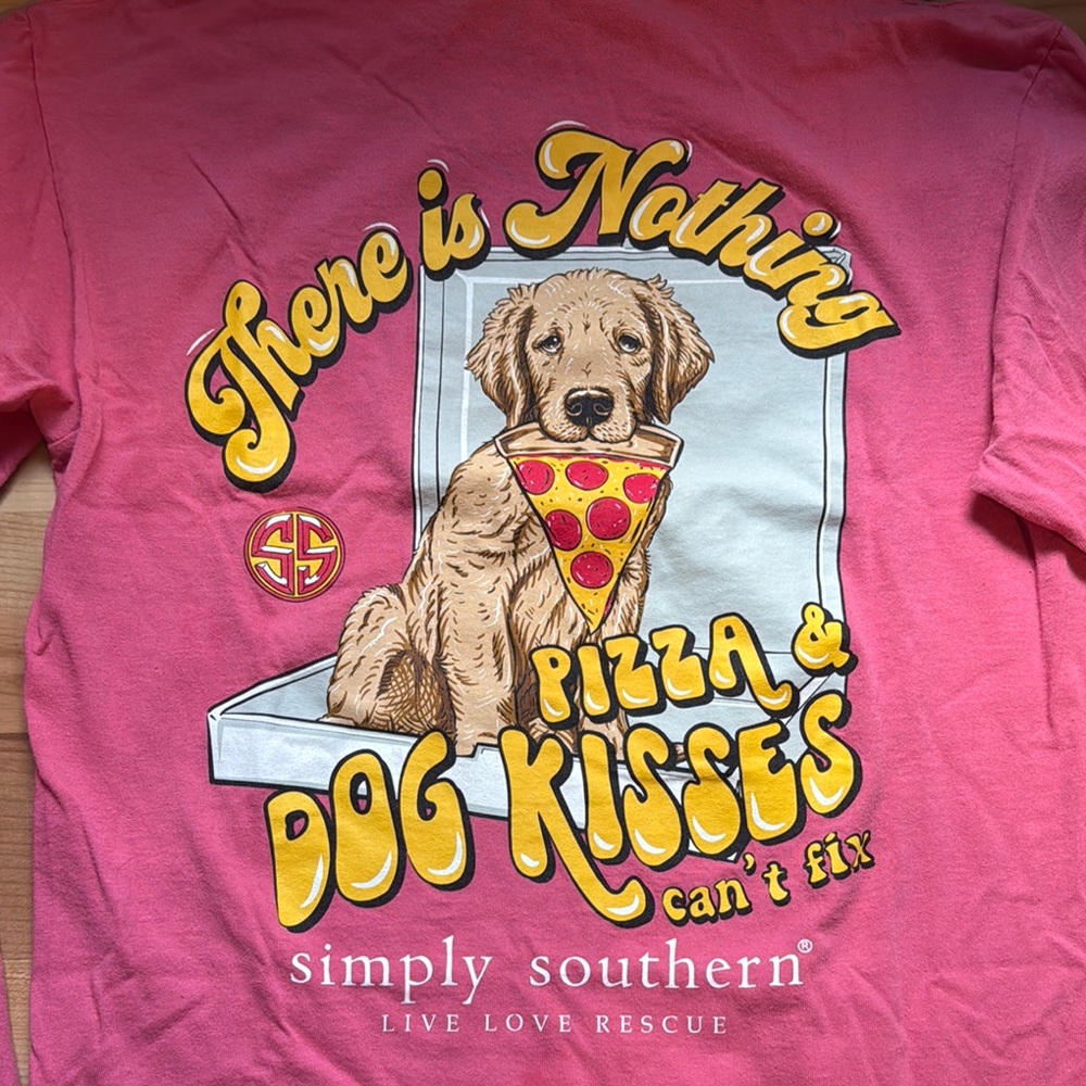 Simply Southern Pink Long Sleeve Tee with Yellow Accents